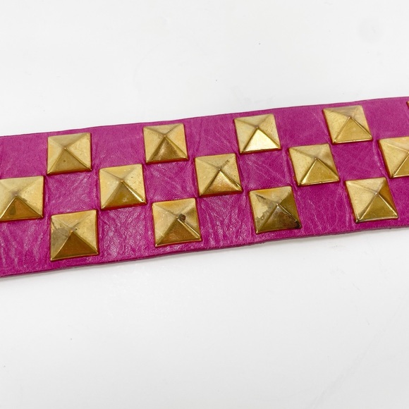 Streets Ahead Studded Leather Roger Belt Pink Gold Large Rare - Picture 11 of 16